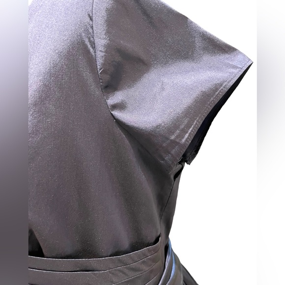 Navy Ruched Taffeta High-Low Gown - Picture 6 of 9